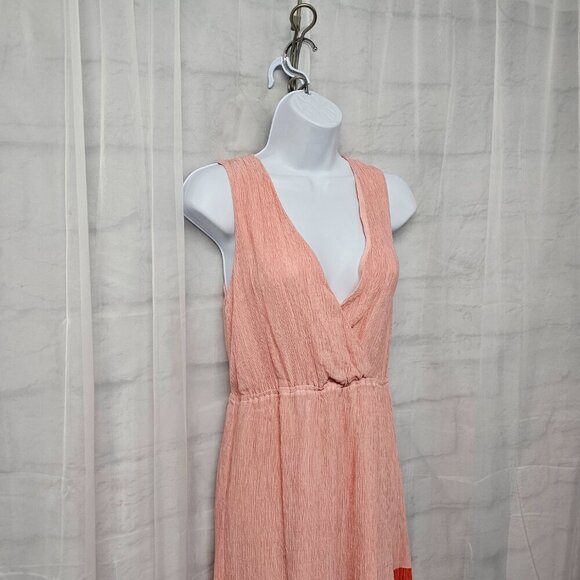 Flying Tomato Pink Orange Sleeveless Maxi Dress Colorblock Boho Festival M - Picture 3 of 11